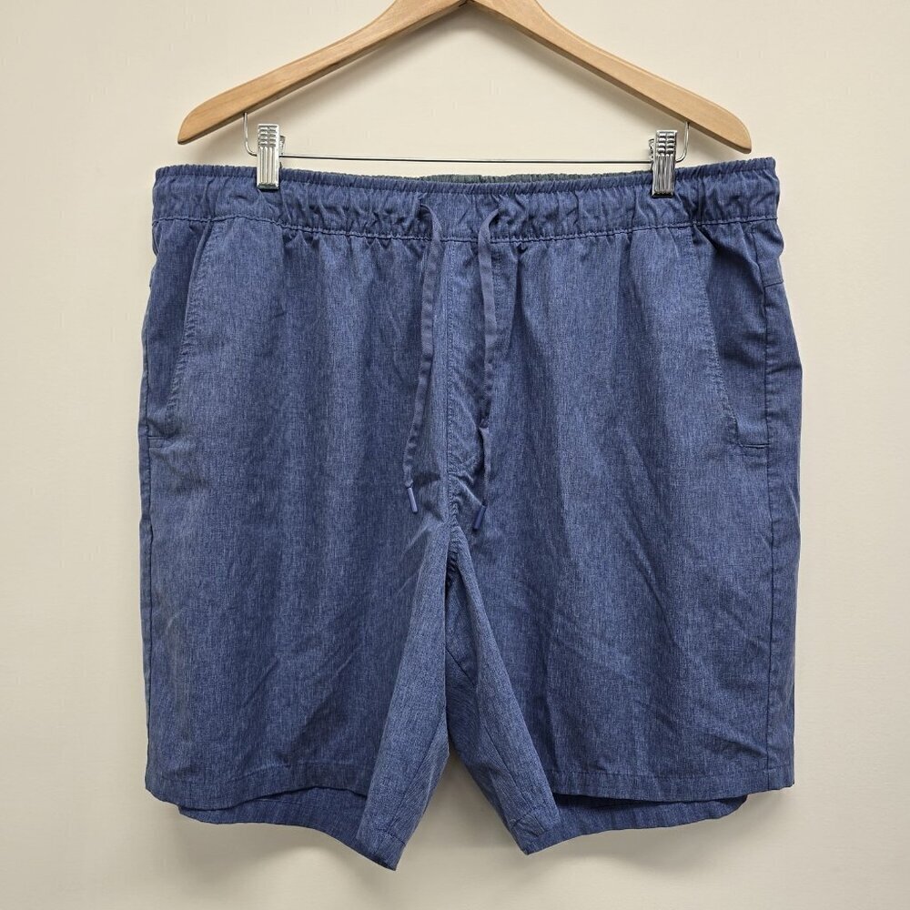 Eddie Bauer Performance Tech Shorts Mens XXL Pull-On Drawstring Quick Dry Blue